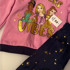 Disney Princess Pink and Blue Leggings Set